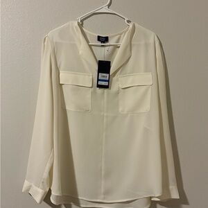 Lot of 2 Jones New York Cream Blouse and black blouse